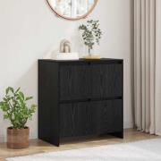 vidaXL Sideboard Svart Ek 70 x 41 x 75 cm Konstruerat trä