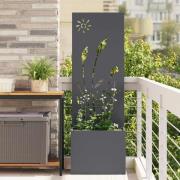 vidaXL Trädgårdsplanterare med dekorativ panel Antracit 50 x 140 cm