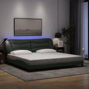 vidaXL Bed Frame with LED without Mattress "Hvar" Dark Grey 200x200 cm...