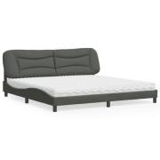 vidaXL Säng med madrass mörkgrå 200x200 cm tyg