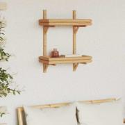 vidaXL Vägghylla med hylla Väggmonterad Brun 45 x 26 x 60 cm Bambu