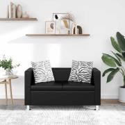 vidaXL Soffa 2-sits konstläder svart