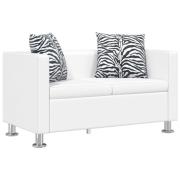 vidaXL Soffa 2-sits konstläder vit