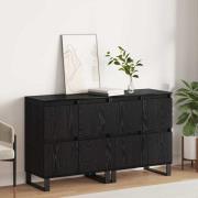 vidaXL Sideboard 2 pcs Svart Ek 60 x 35 x 70 cm