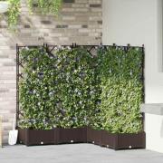 vidaXL Trädgårdsplanterare med trellis 5 pcs Brun 120 x 120 x 125.5 cm