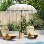 vidaXL Balinesisk Parasol Kräm 215 x 215 x 260 cm Bomull