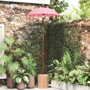 vidaXL Balinesisk Parasol Rosa (90-100) x 260 cm