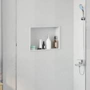 vidaXL Dusch Nisch Vit 45 x 30 x 9.5 cm Rostfritt stål