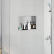 vidaXL Dusch Nisch Silver 45 x 30 x 9.5 cm Rostfritt stål