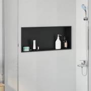 vidaXL Dusch Nisch Svart 75 x 30 x 9,5 cm Rostfritt stål