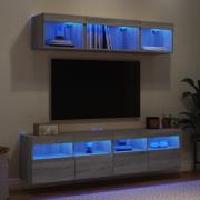 vidaXL Tv-bänk 5 delar LED grå sonoma konstruerat trä