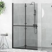 vidaXL Walk-in duschvägg Svart och mörk genomskinlig 120 x 190 cm