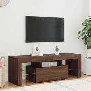 vidaXL Tv-bänk med LED-belysning brun ek 120x35x40 cm