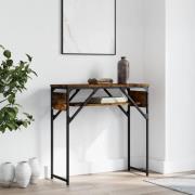 vidaXL Avlastningsbord med hylla rökfärgad ek 75x30x75 cm