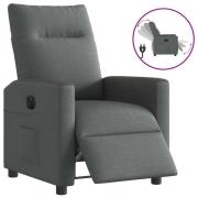 vidaXL Elektrisk reclinerfåtölj mörkgrå tyg