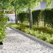 vidaXL Kant för gräsmatta 50 pcs Silver 100 x 0,05 x 20 cm