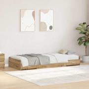 vidaXL Sängram med huvudgavel Artisan Ek 90 x 200 cm Konstruerat trä