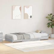 vidaXL Sängram med huvudgavel Grå Sonoma 80 x 200 cm Konstruerat trä