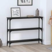 vidaXL Konsolbord med hylla med lagring Svart ek 100 x 22.5 x 75 cm