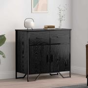 vidaXL Sideboard med låda Svart Ek 79,5 x 35,5 x 74,5 cm