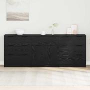 vidaXL Sideboard 3 pcs Svart ek 60 x 30 x 70 cm Konstruerat trä