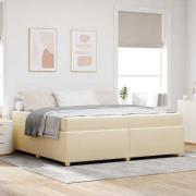 vidaXL Sängram med madrass Kräm 200 x 200 cm tyg