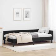 vidaXL Hörn Sängram med huvudgavel Svart 90 cm x 200 cm Sammet