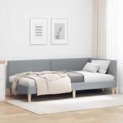 vidaXL Hörn Sängram Ljusgrå 100 x 200 cm Tyger och konstruerat trä