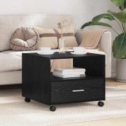 vidaXL Kaffeebord med låda Svart Ek 55 x 55 x 45cm Konstruerat trä