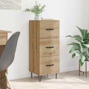 vidaXL Sideboard med låda artisan ek 34 x 34,5 x 90 cm Konstruerat trä