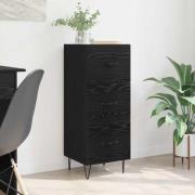 vidaXL Sideboard med låda Svart ek 34 x 34,5 x 90 cm Konstruerat trä