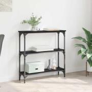 vidaXL Konsolbord med hylla med lagring Svart ek 75 x 22.5 x 75 cm