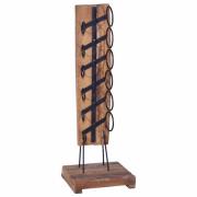 vidaXL Vinställ för 6 flaskor 35x35x100 cm massiv teak