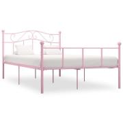 vidaXL Sängram utan madrass rosa metall 140x200 cm