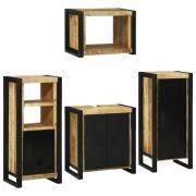 vidaXL Badrumsmöbelset 4 pcs Brun 55 x 35 x 60 cm Massivt mangoträ