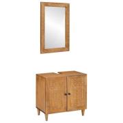 vidaXL Badrumsmöbelset 2 pcs Brun 62 x 33 x 58 cm massivt mangoträ