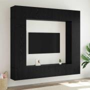 vidaXL TV-bänkset 8 pcs Svart ek 100 x 30 x 30 cm Konstruerat trä