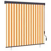 vidaXL Rullgardin Randig Vit och Orange 180 x 250 cm Tyg och Aluminium