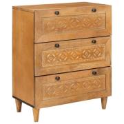 vidaXL Sideboard med låda Ljusbrun 60 x 33 x 75 cm massivt mangoträ