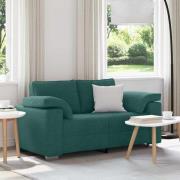 vidaXL Soffa med kudde Mörkgrön 160 x 77 x 82 cm tyg