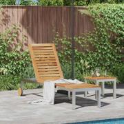 vidaXL Solstol Reclining Brun 207 x 58 x 35cm Massivt akaciaträ