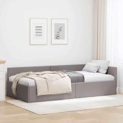 vidaXL Hörn Sängram Taupe 100 x 200 cm Tyger och konstruerat trä