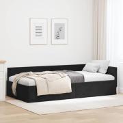 vidaXL Hörn Sängram Svart 100 x 200 cm Sammet och konstruerat trä