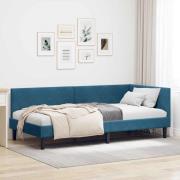 vidaXL Hörn Sängram Övrigt Blå 80 x 200 cm Sammet och konstruerat trä
