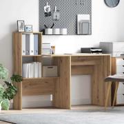 vidaXL Skrivbord Artisan Ek 131,5 x 50 x 106,5 cm Konstruerat trä