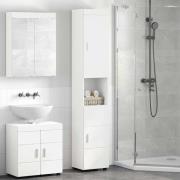 vidaXL Badrumsskåpsset TULUM Vit 37 x 31,5 x 203 cm Konstruerat trä