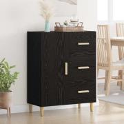 vidaXL Sideboard med låda Svart ek 34 x 69.5 x 90 cm Konstruerat trä