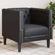 vidaXL Chesterfield Soffa Stol Svart 71 x 74.5 x 70.5 cm Konstläder