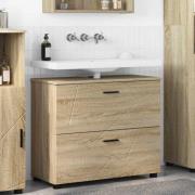 vidaXL Badrumsskåp Sonoma ek 76.5 x 35 x 64 cm Konstruerat trä
