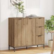 vidaXL Sideboard med låda artisan ek 89,5 x 33 x 82 cm Konstruerat trä